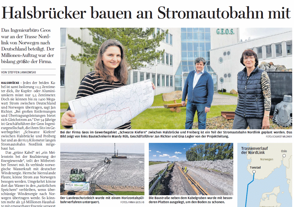 G.E.O.S. in der Freien Presse G.E.O.S. Ingenieurgesellschaft mbH